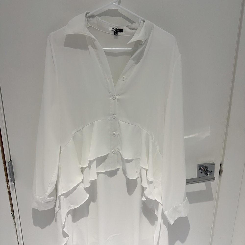 White long sleeve shirt.